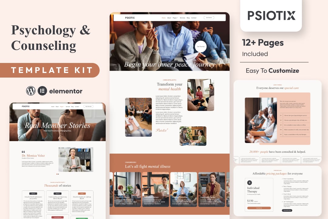 Psiotix – Psychologist & Hypnotherapy Elementor Templates