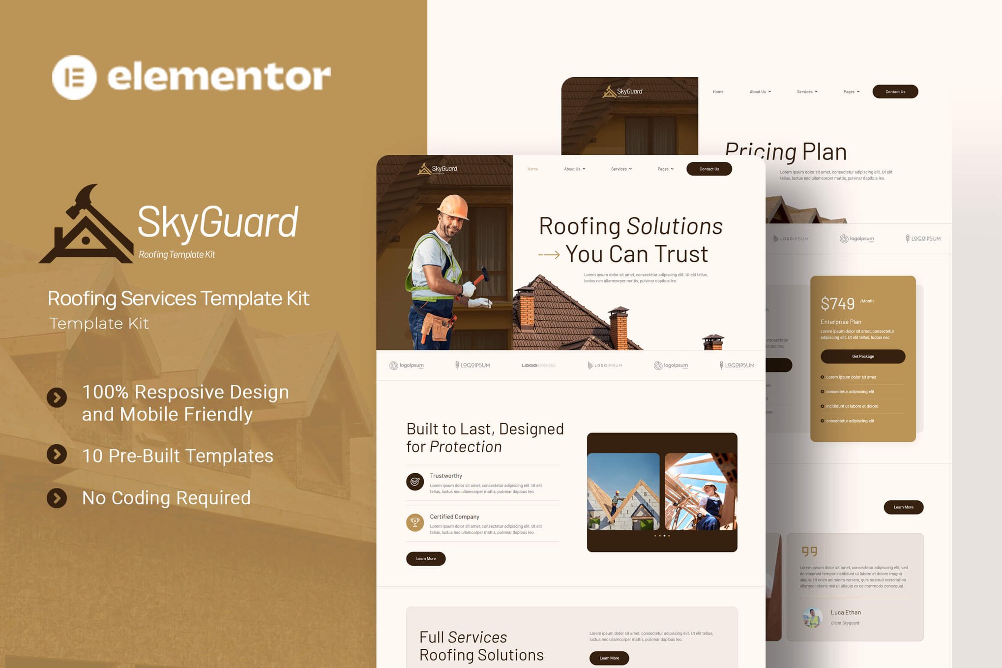 SkyGuard – Roofing Services Elementor Template Kit