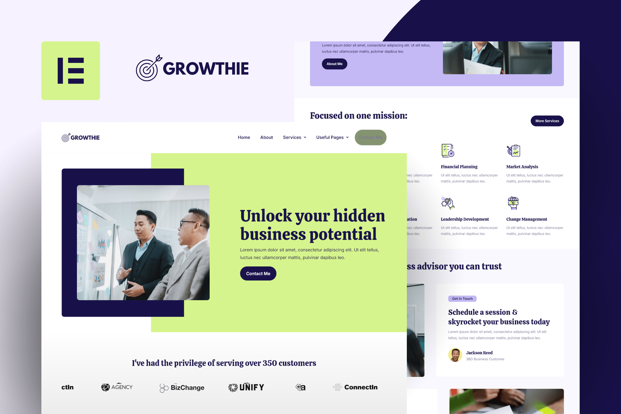 Growthie – Business Coach Elementor Template Kit