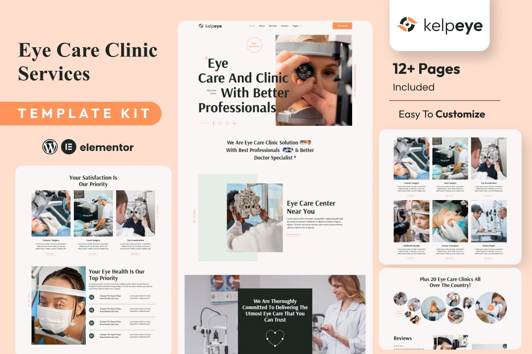 Kelpeye – Optometrist & Eye Care Elementor Template Kit