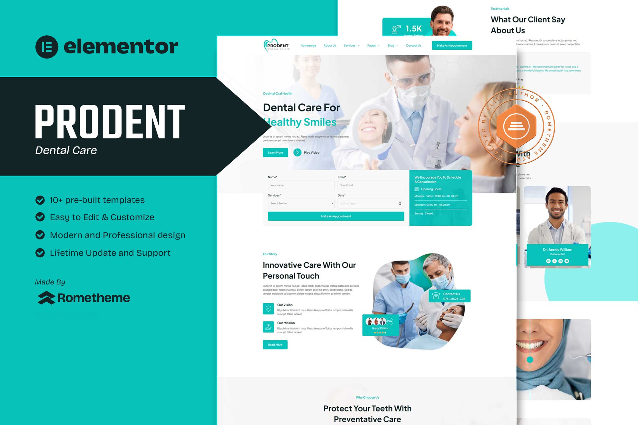 Prodent – Dentist Dental Care Elementor Template Kit