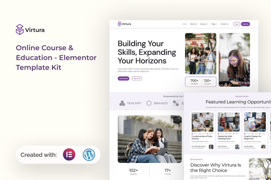 Virtura - Online Course & Education Elementor Template Kit