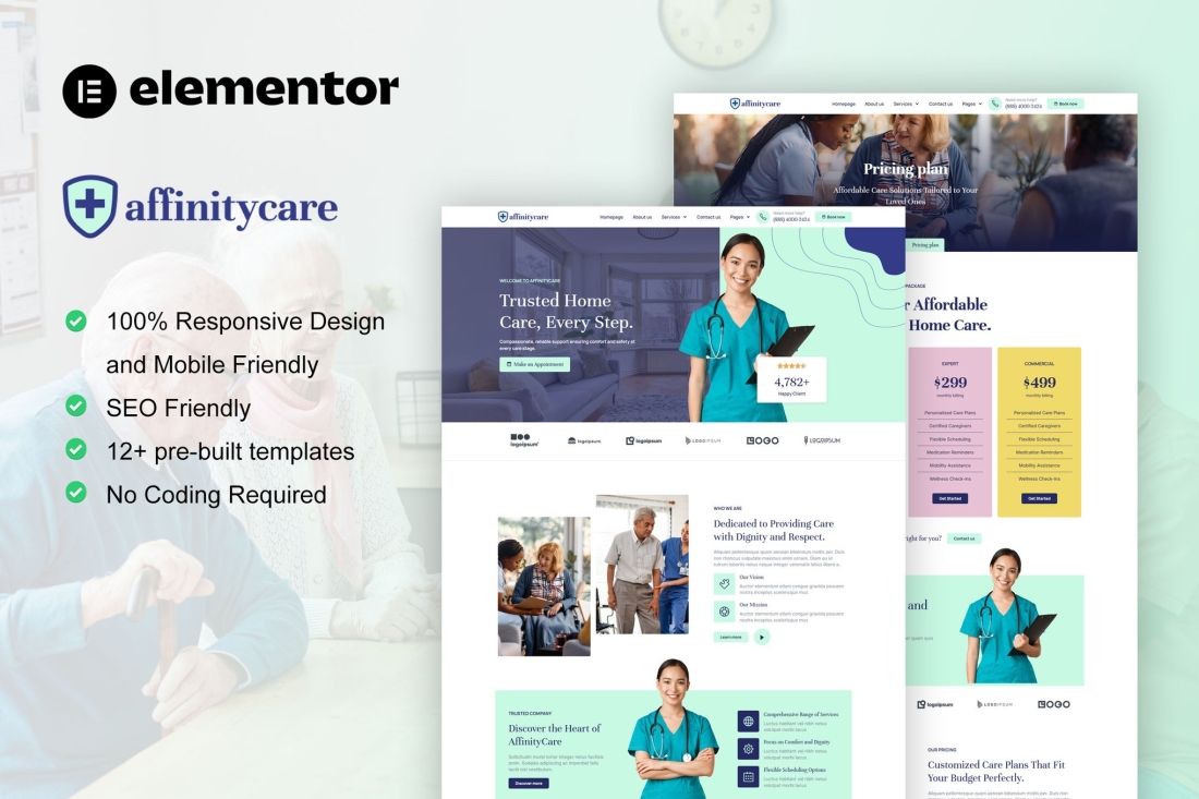 AffinityCare - Home Care & Private Nursing Services Elementor Template Kit