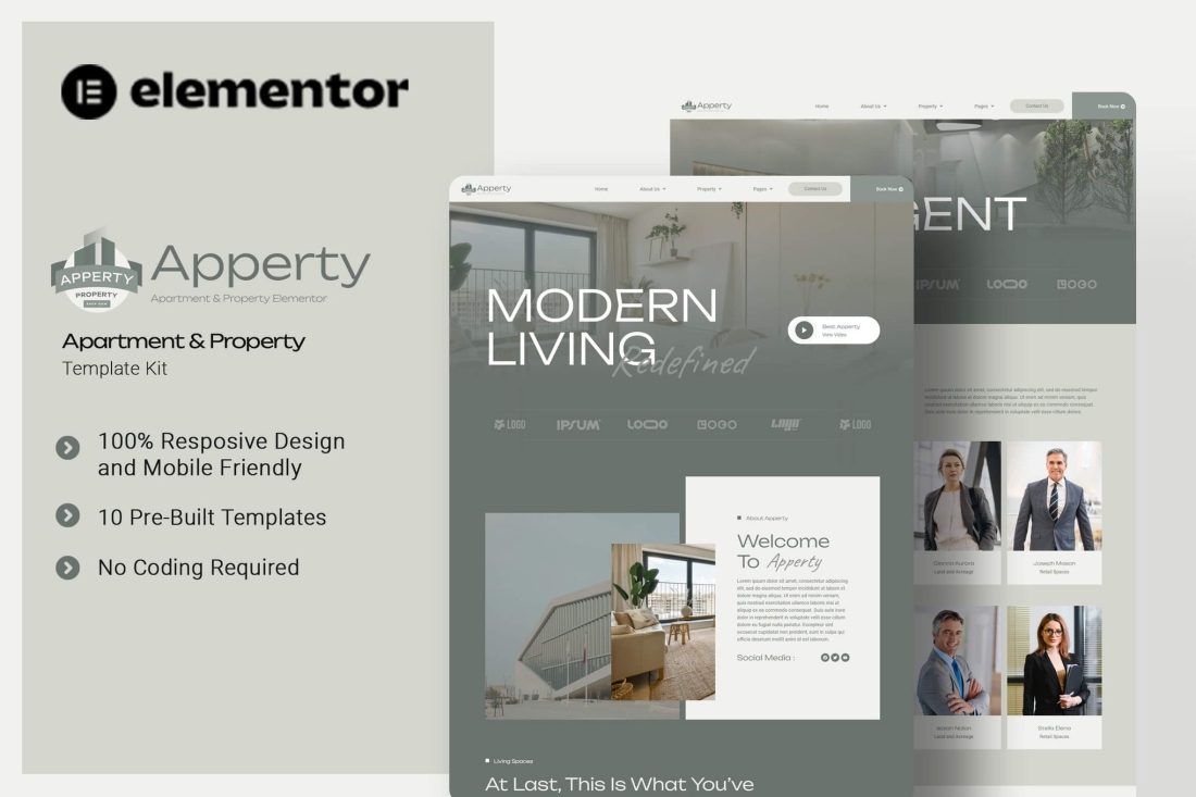 Apperty - Appartment & Property Elementor Template Kit