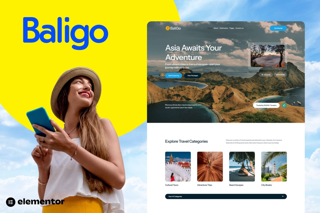 Baligo - Asian Travel Agency Elementor Kit Template