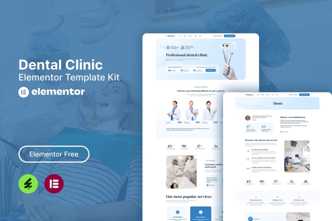 Dentcys - Dental Clinic Elementor Template Kit