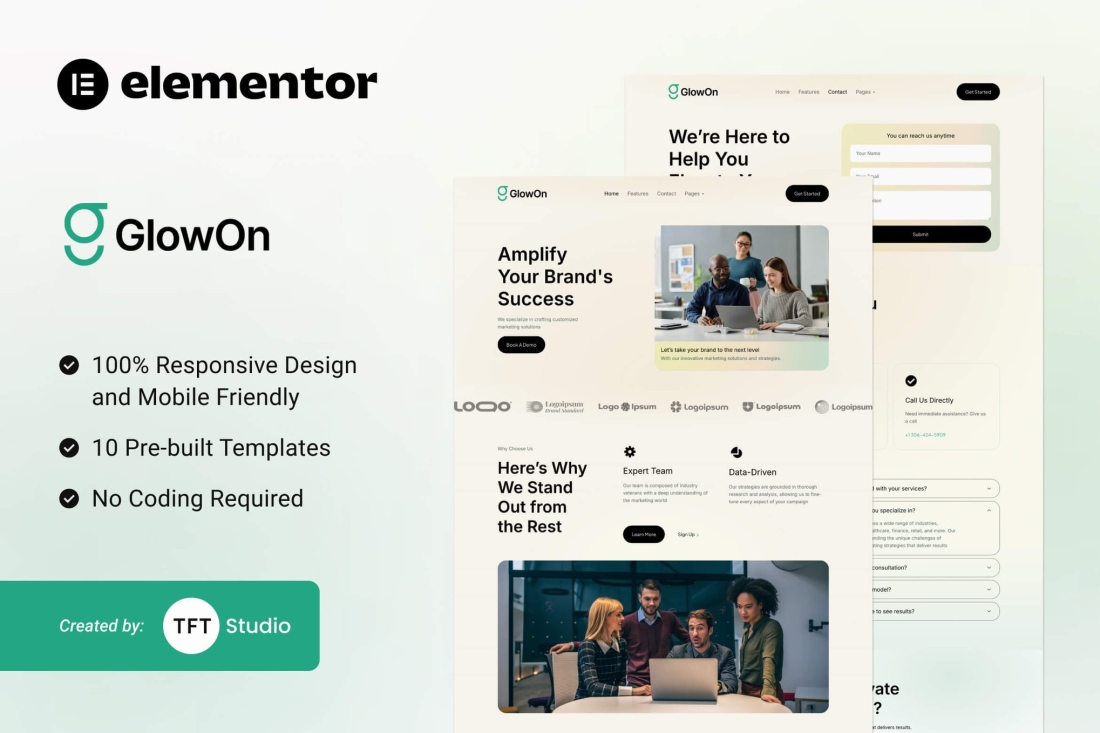 GlowOn - Digital Marketing Agencies, Modern Elementor Template Kit