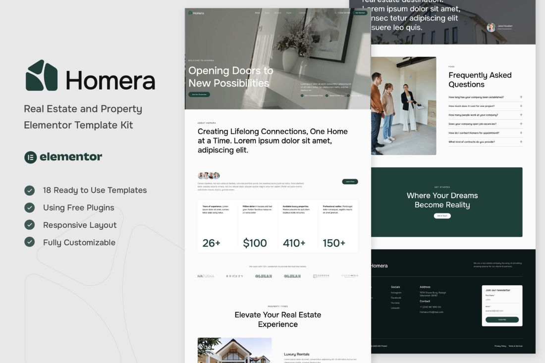 Homera - Real Estate & Property Elementor Template Kit