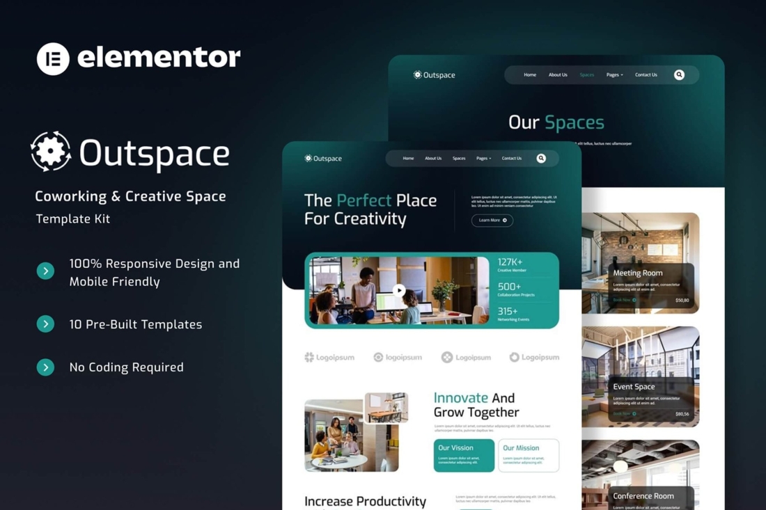 Outspace - Coworking & Creative Space Elementor Template Kit