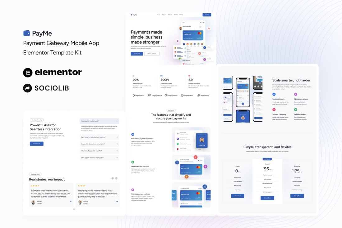 PayMe - Payment Gateway Mobile App Elementor Template Kit