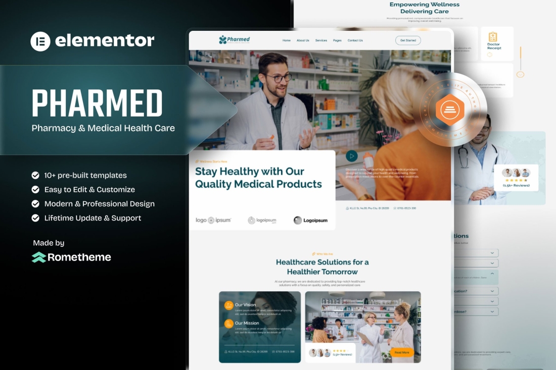 Pharmed - Pharmacy & Medical Health Care Elementor Template Kit