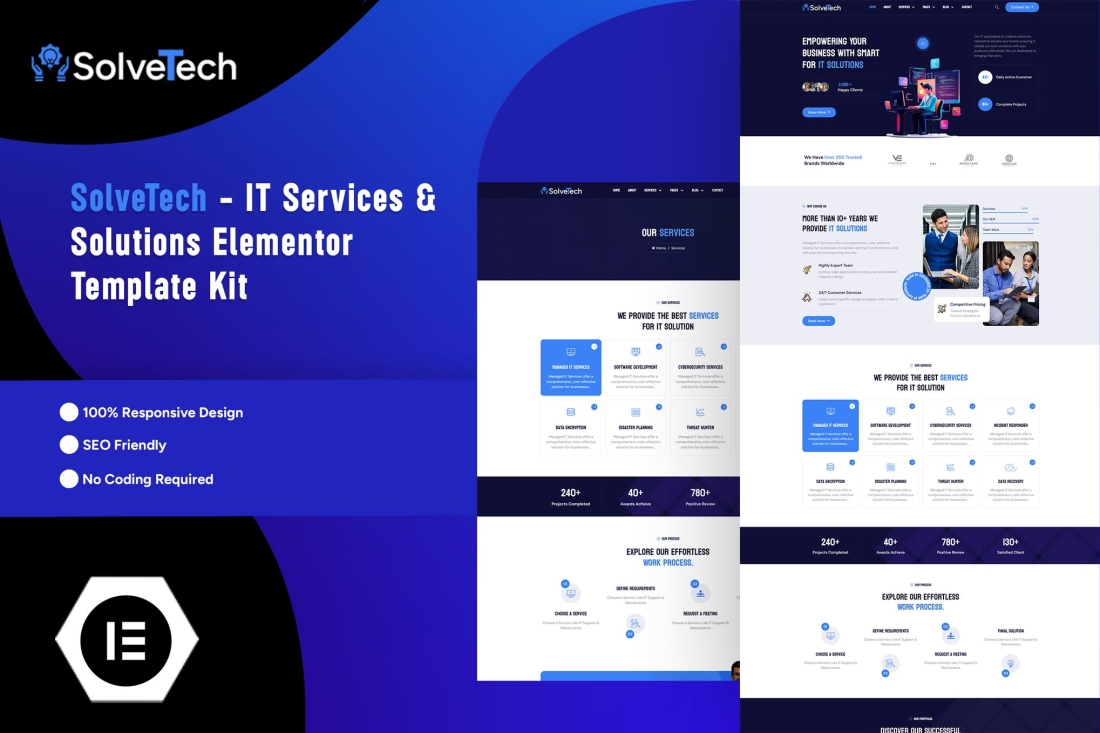 SolveTech - IT Services & Solutions Elementor Pro Template Kit